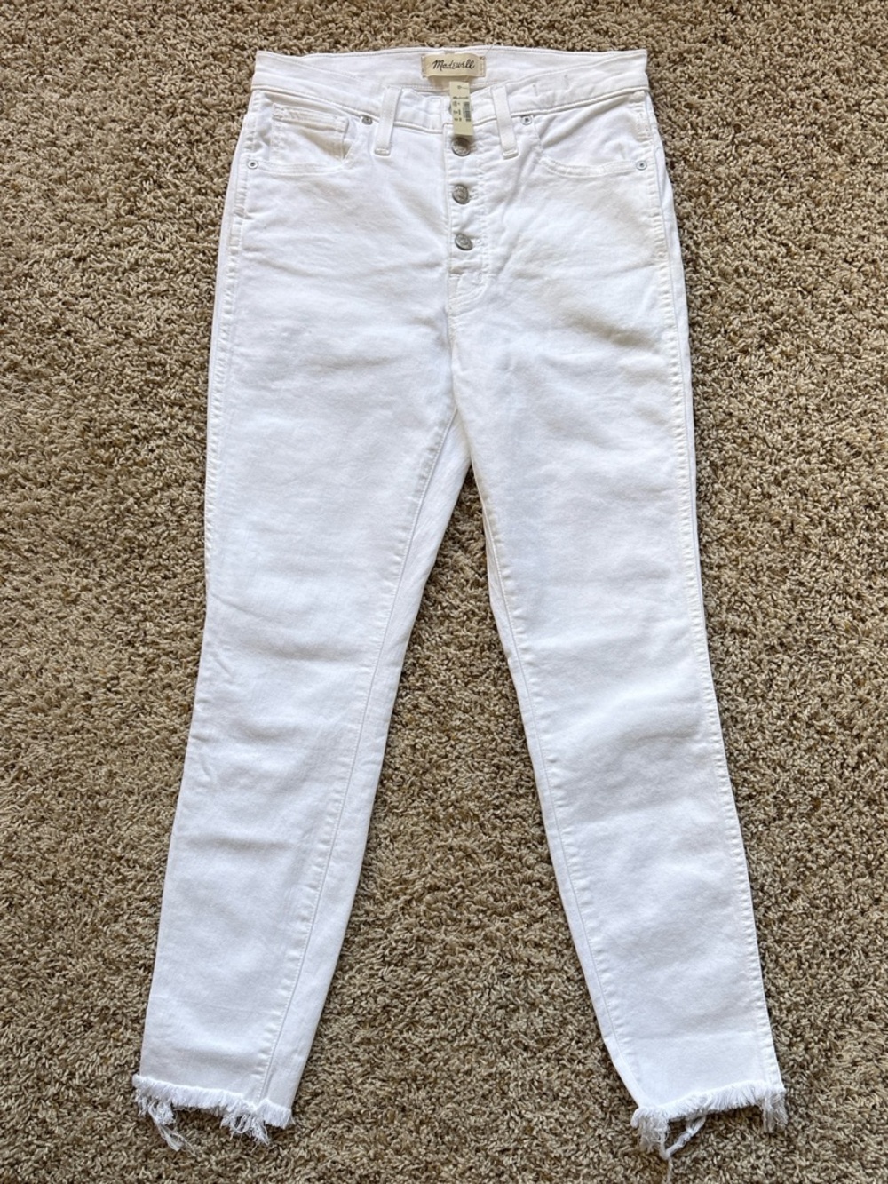 NWT Madewell 10” High Rise Skinny Crop Jeans Frayed Cuff Sz 27